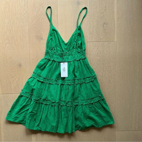 Green Thin Strap Dress - Picture 2 of 3